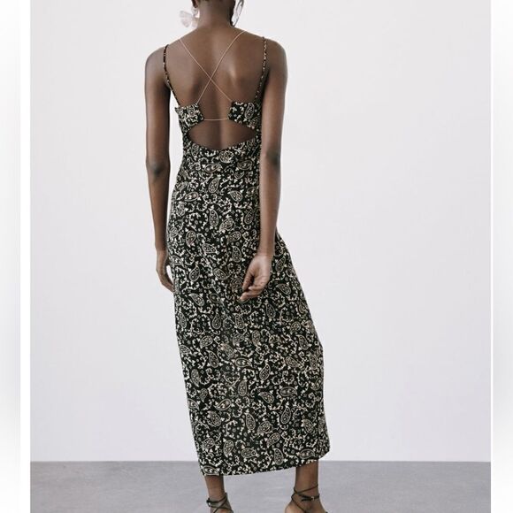 NWT Zara Chain Strap Midi Dress - Picture 11 of 16